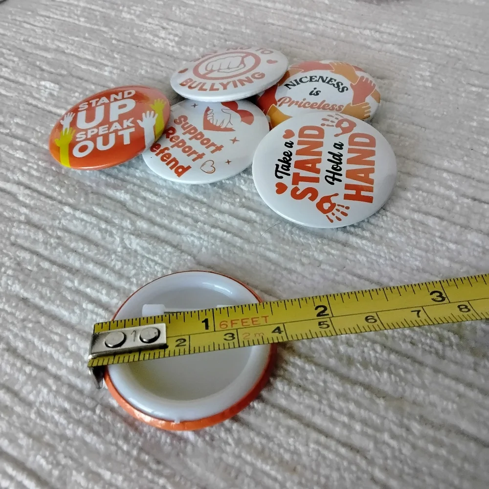 Anti-Bullying Button Pin Set Of 6 Unused 1.5